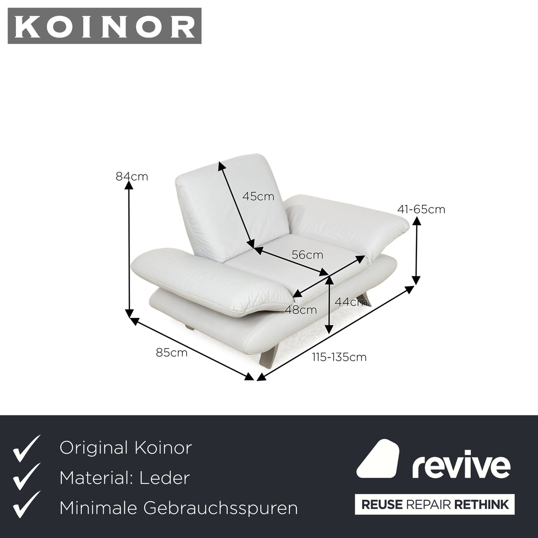 Koinor Rossini Leder Sessel Grau Graublau manuelle Funktion