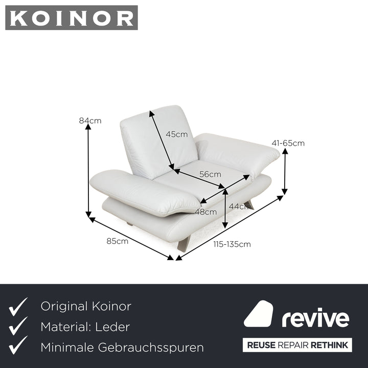 Koinor Rossini Leder Sessel Grau Graublau manuelle Funktion