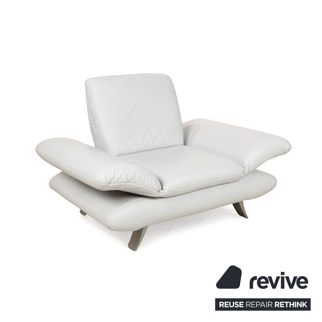 Koinor Rossini Leder Sessel Grau Graublau manuelle Funktion