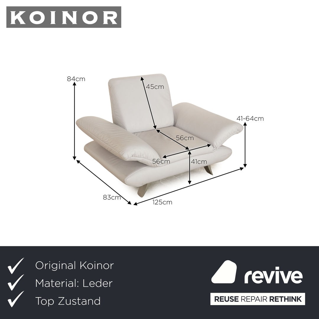Koinor Rossini Leather Armchair Light Blue Blue manual function