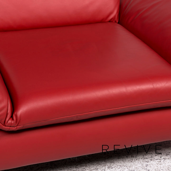 Koinor Rossini Leder Sofa Garnitur Rot 2x Dreisitzer 1x Sessel #10314
