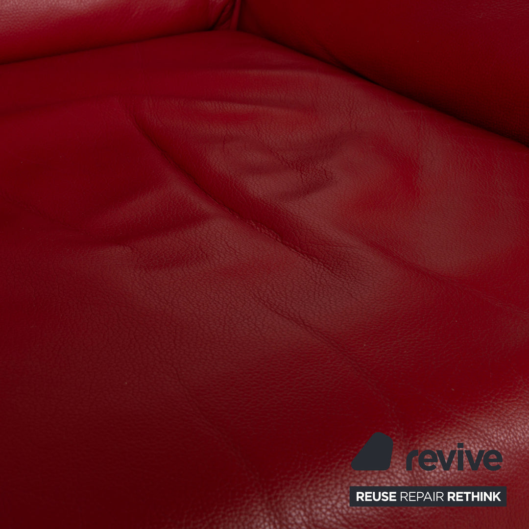KOINOR Rossini Leather Armchair Red Manual Function