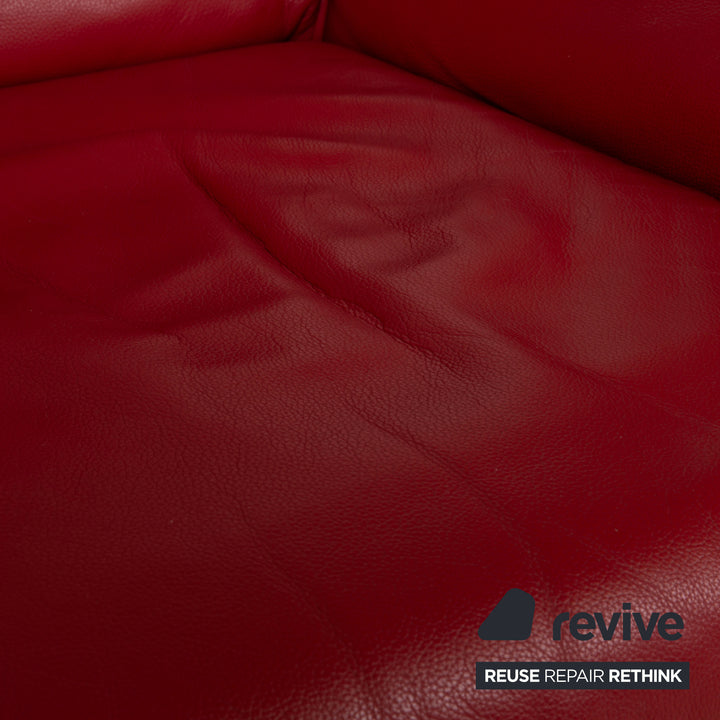 KOINOR Rossini Leather Armchair Red Manual Function