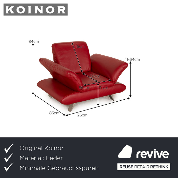 Koinor Rossini Leder Sessel Rot manuelle Funktion