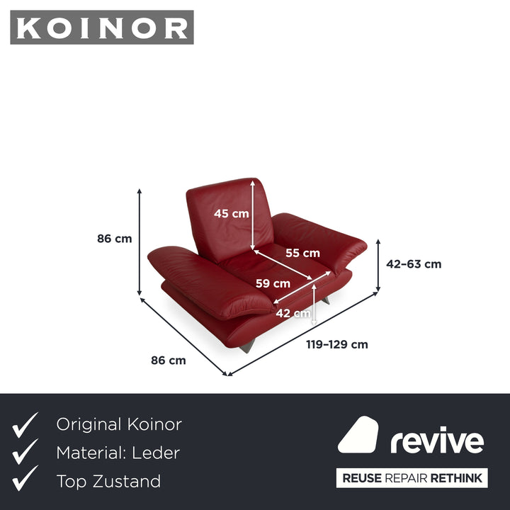 Koinor Rossini Leather Armchair Red manual function