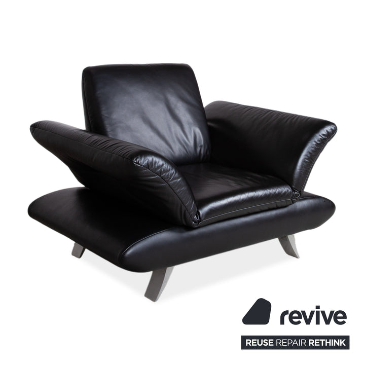 Fauteuil Koinor Rossini cuir noir fonction manuelle