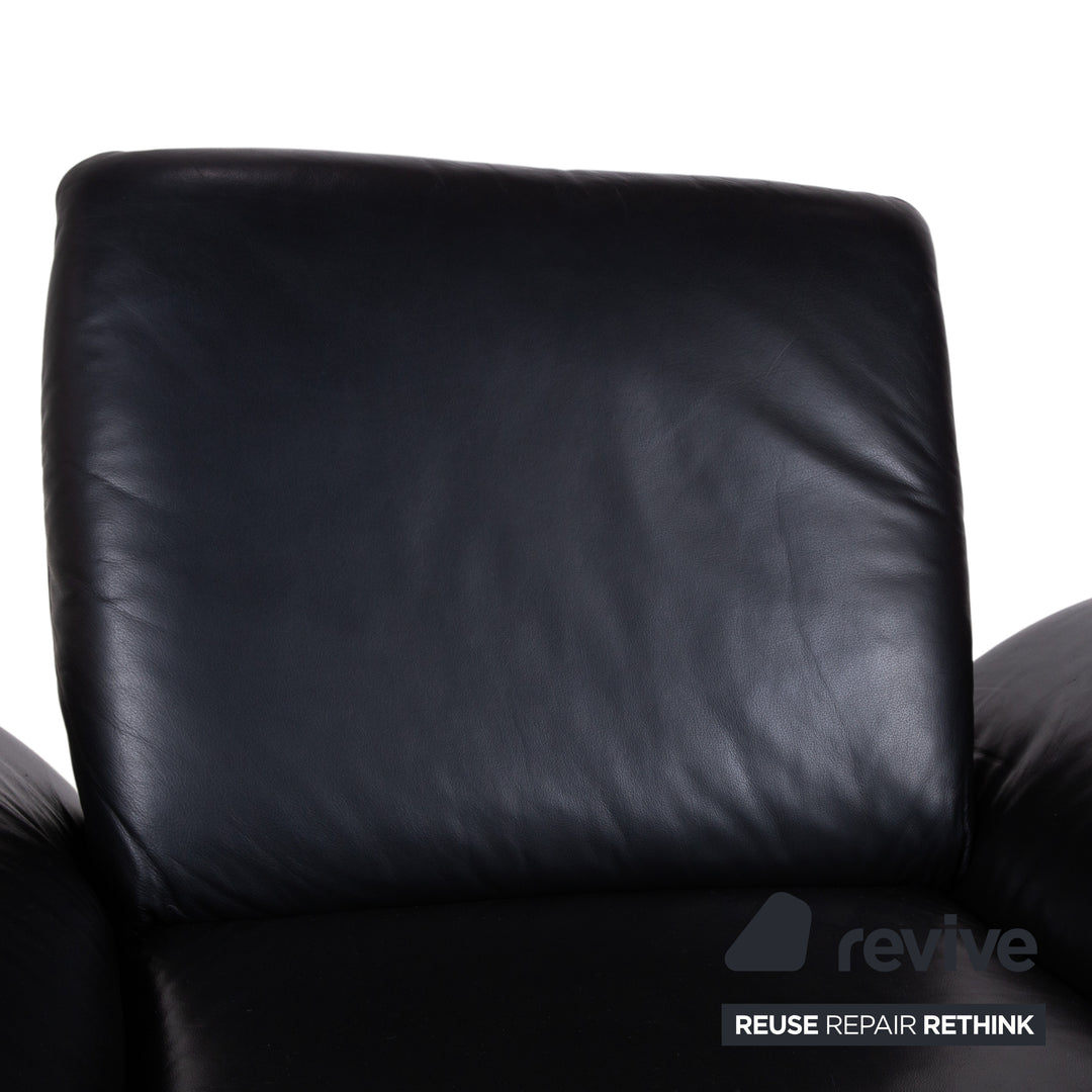 Fauteuil Koinor Rossini cuir noir fonction manuelle