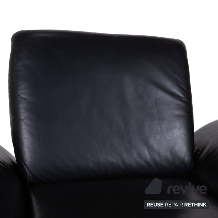 Fauteuil Koinor Rossini cuir noir fonction manuelle