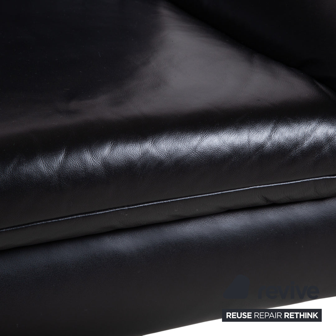 Fauteuil Koinor Rossini cuir noir fonction manuelle