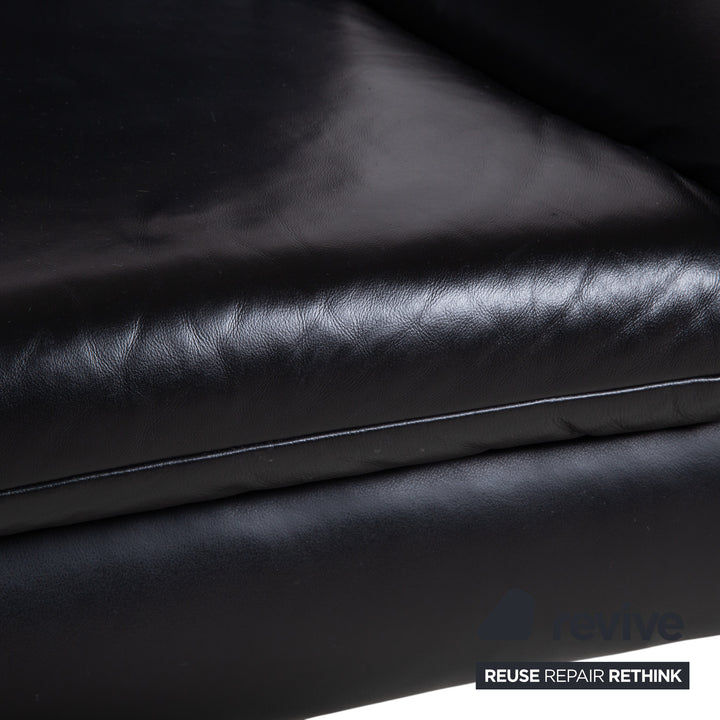 Fauteuil Koinor Rossini cuir noir fonction manuelle