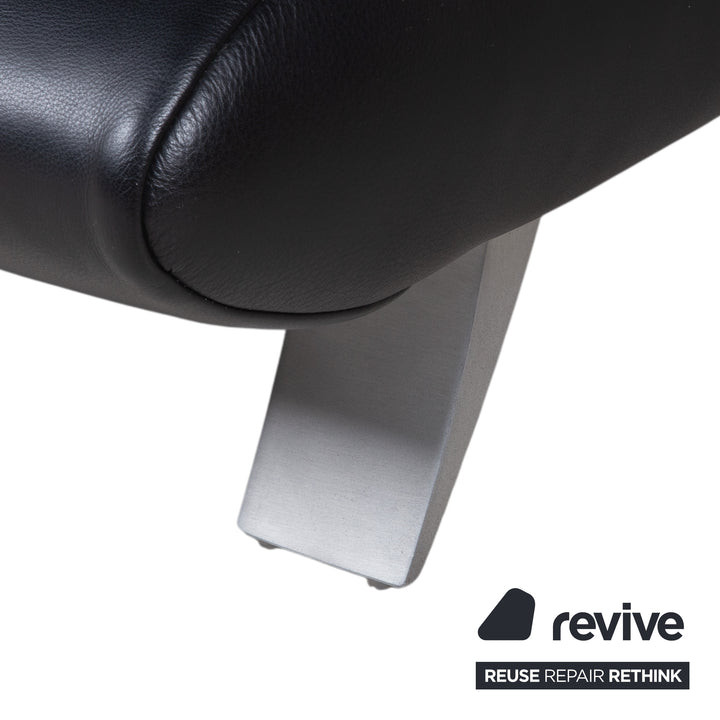Fauteuil Koinor Rossini cuir noir fonction manuelle