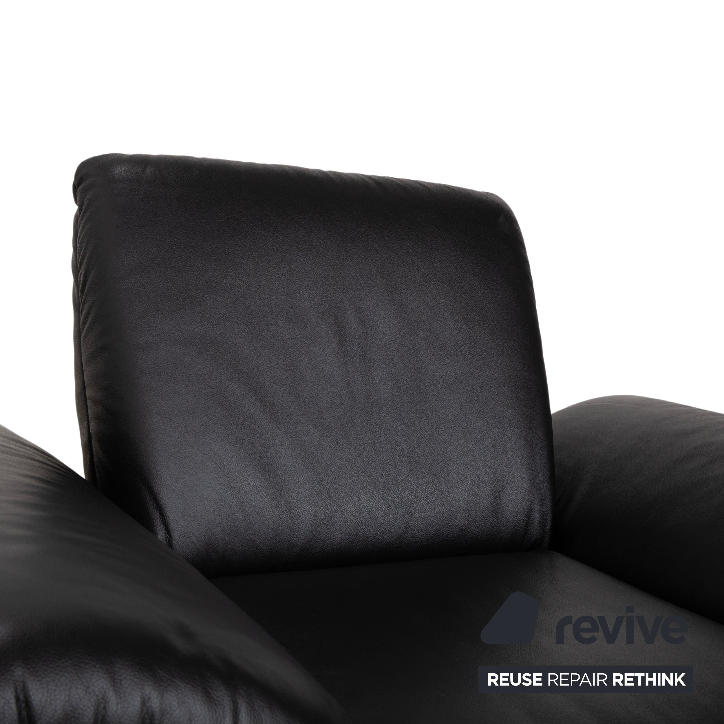 Koinor Rossini Black Leather Armchair Manual Function