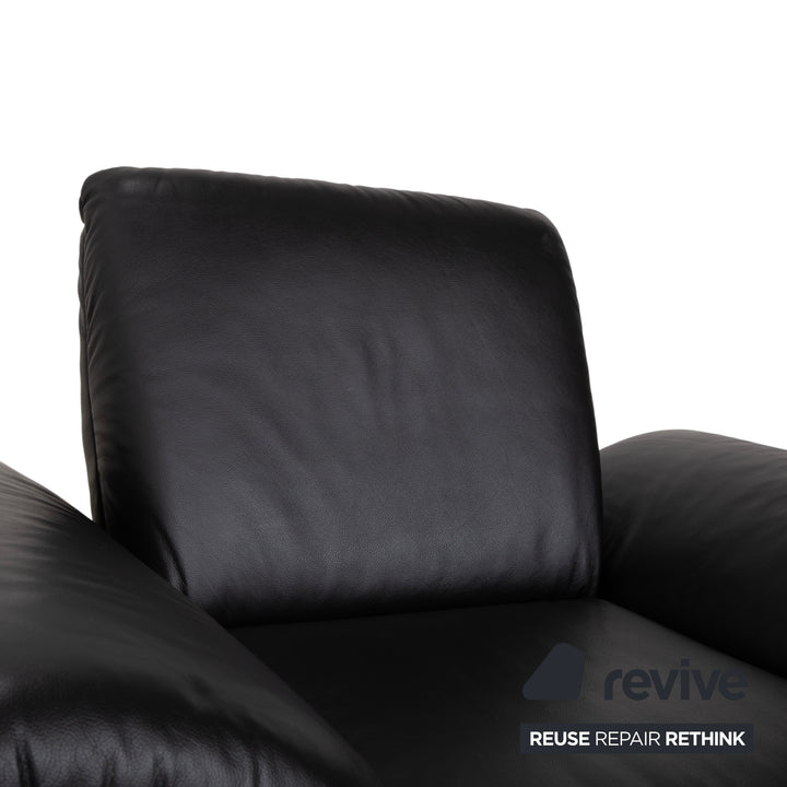 Fauteuil en cuir noir Koinor Rossini, fonction manuelle