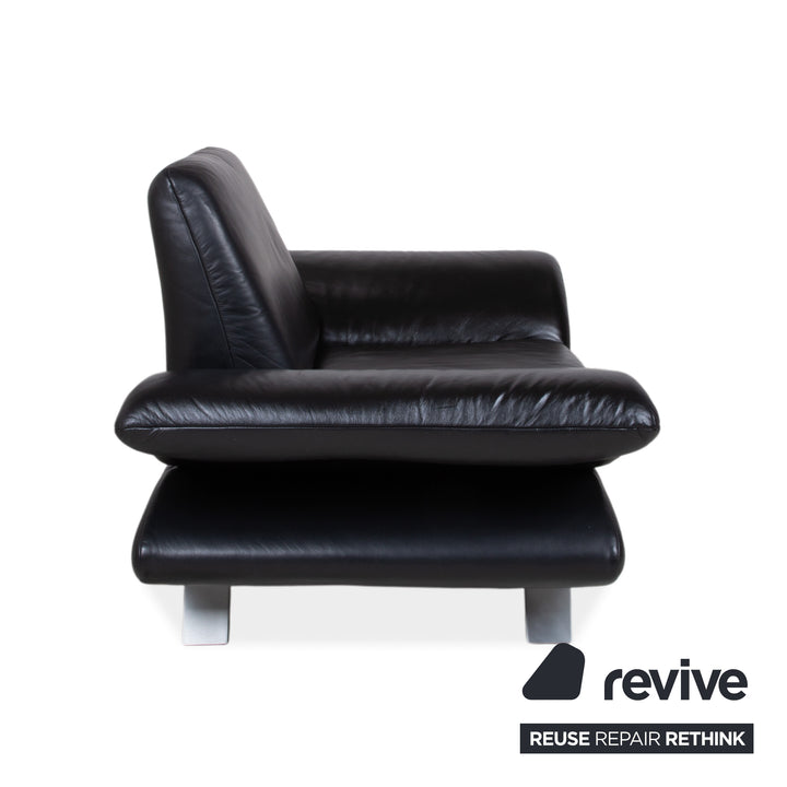 Fauteuil Koinor Rossini cuir noir fonction manuelle