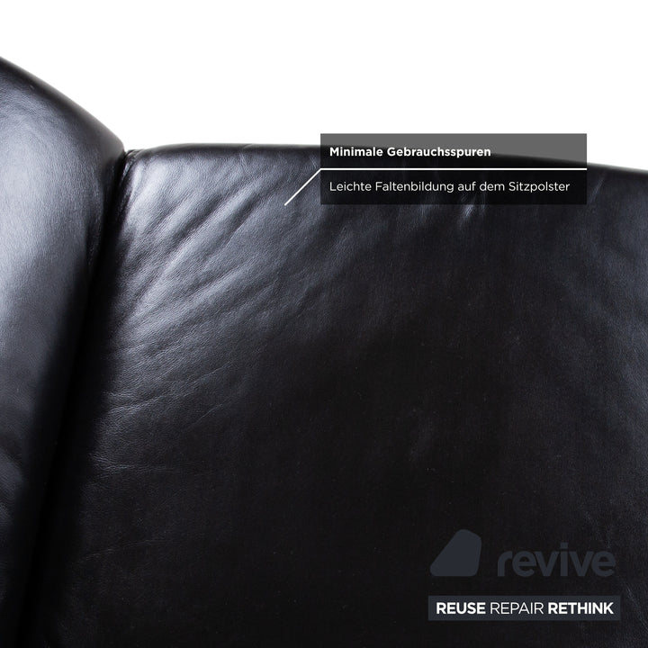 Fauteuil Koinor Rossini cuir noir fonction manuelle
