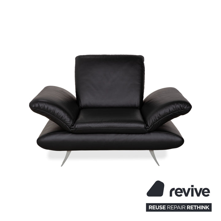 Fauteuil en cuir noir Koinor Rossini, fonction manuelle