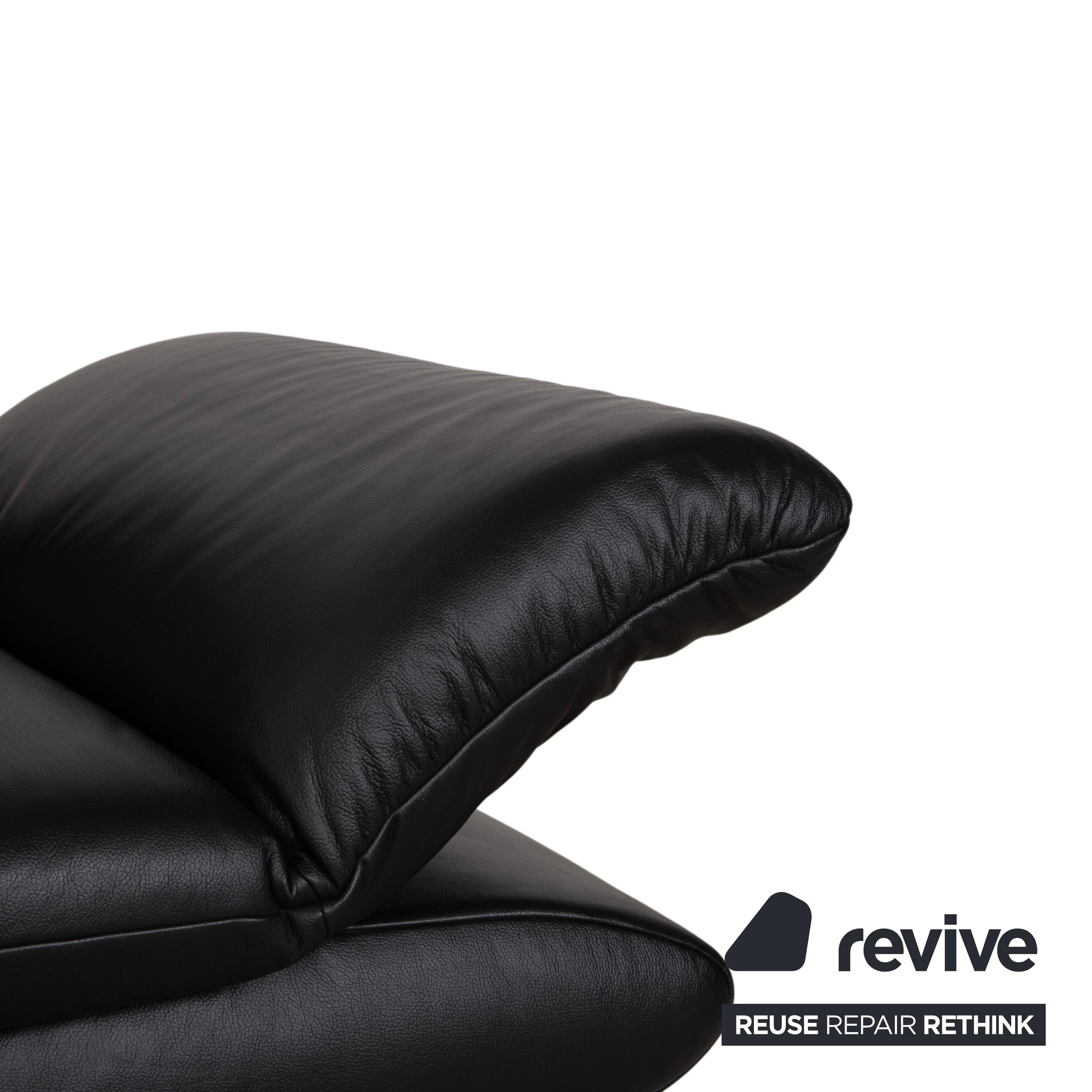Koinor Rossini Black Leather Armchair Manual Function