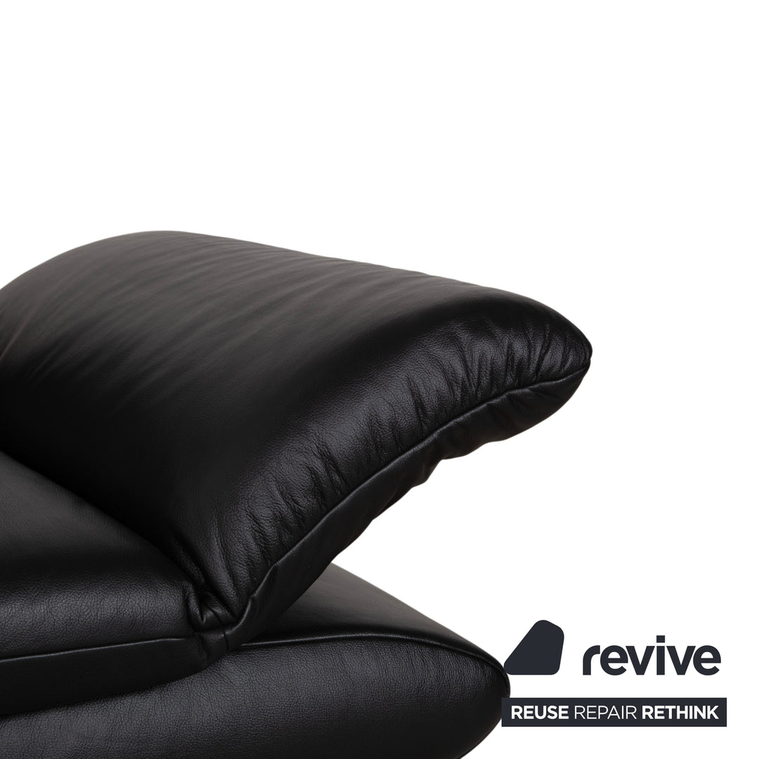 Fauteuil en cuir noir Koinor Rossini, fonction manuelle