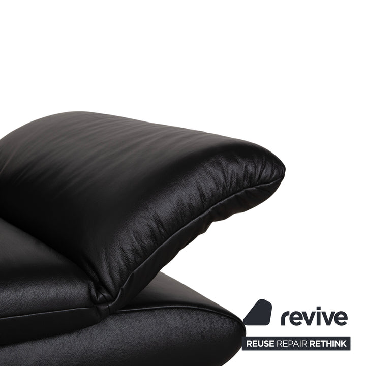 Fauteuil en cuir noir Koinor Rossini, fonction manuelle