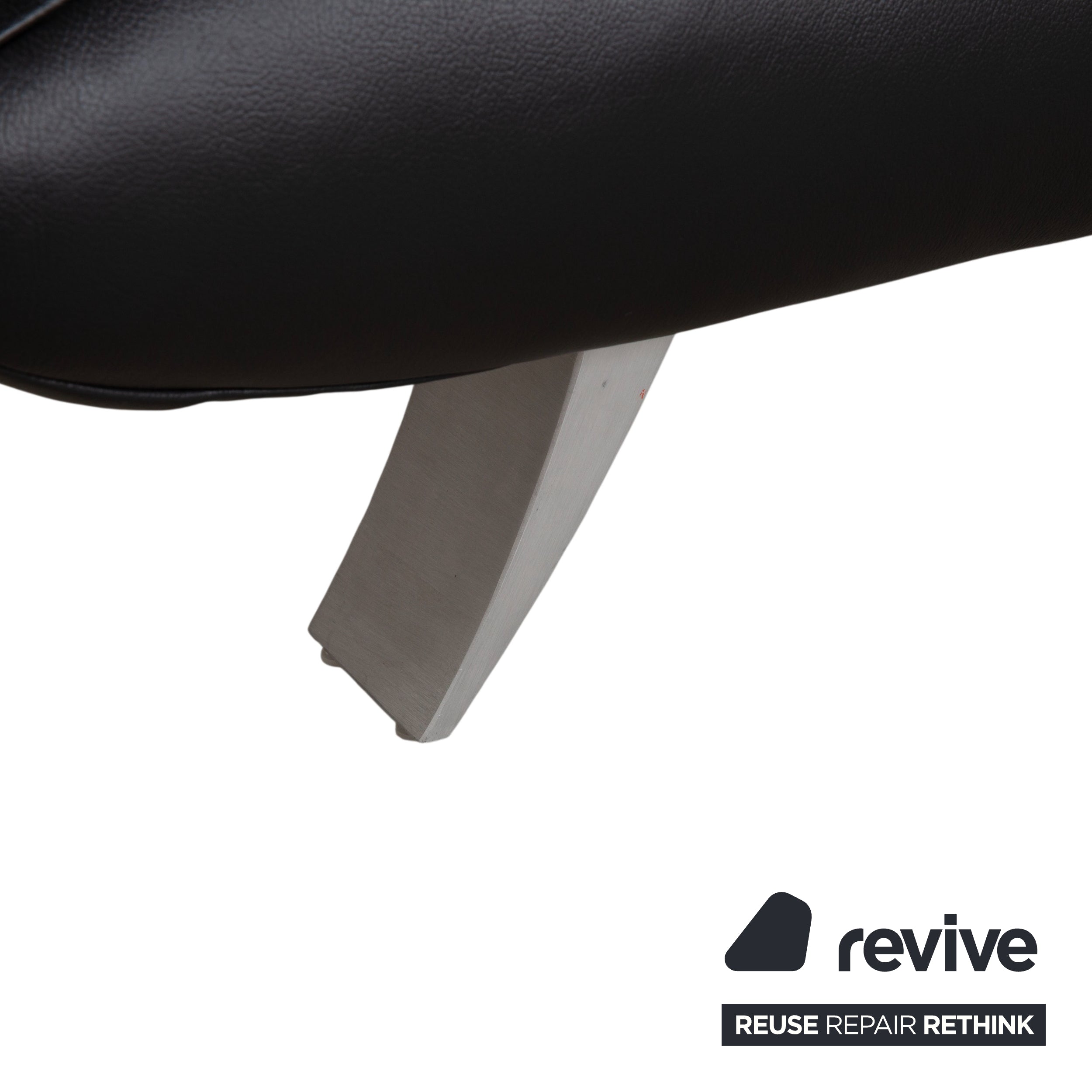 Koinor Rossini Black Leather Armchair Manual Function