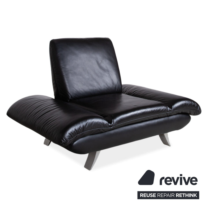 Fauteuil Koinor Rossini cuir noir fonction manuelle