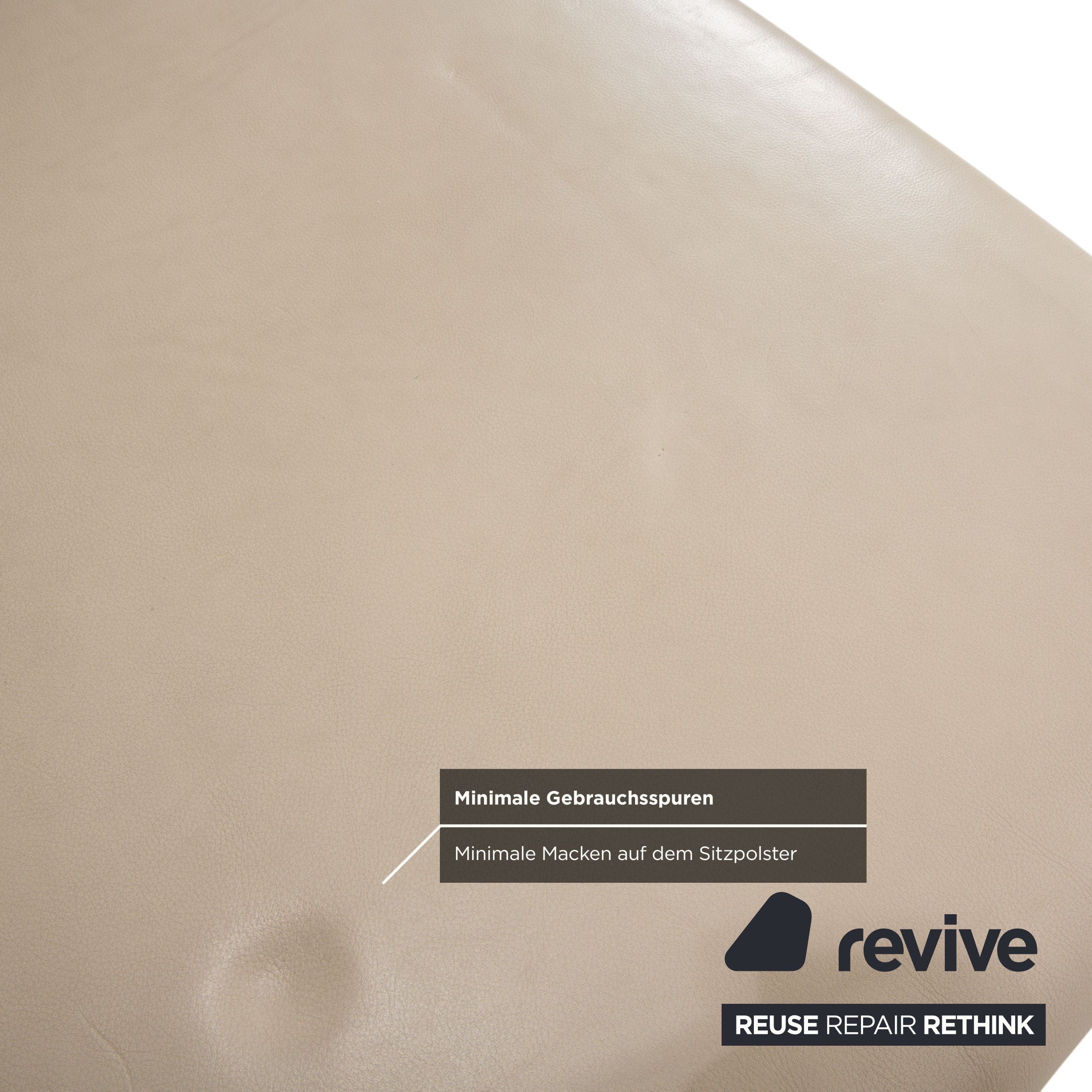 Koinor Rossini Leder Sessel und Hocker Creme Beige manuelle Funktion