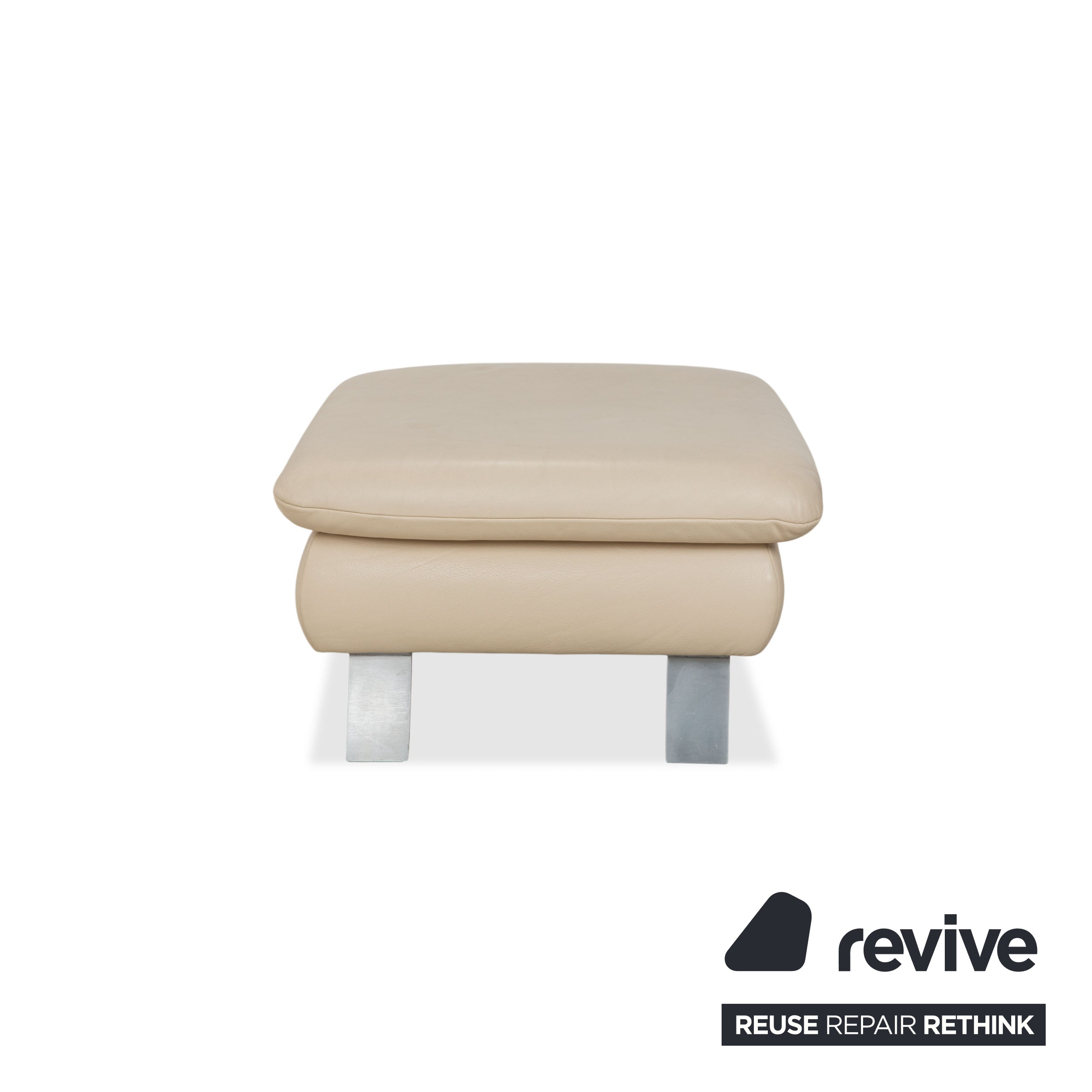 Koinor Rossini Leder Sessel und Hocker Creme Beige manuelle Funktion