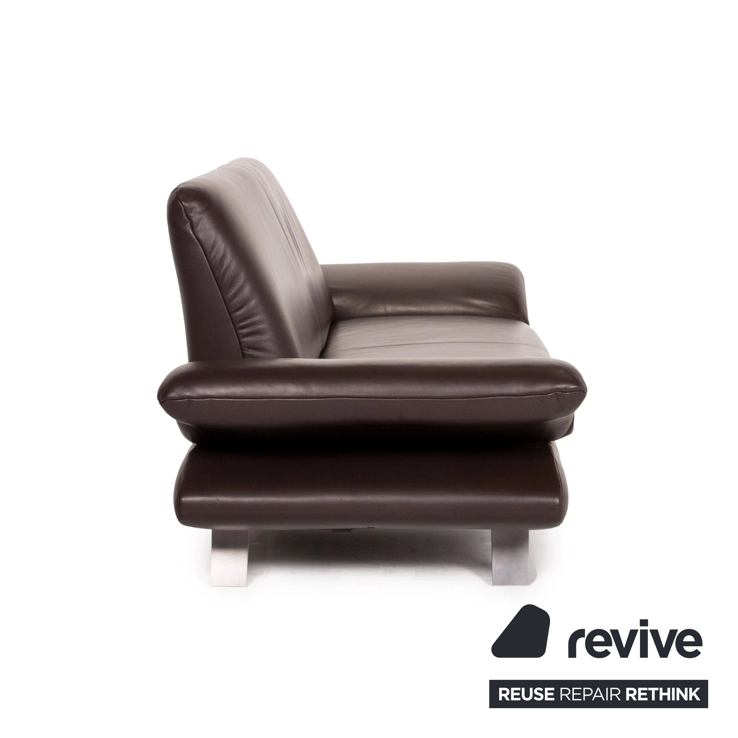 Koinor Rossini Leder Sofa Braun Dunkelbraun Zweisitzer manuelle Funktion Couch