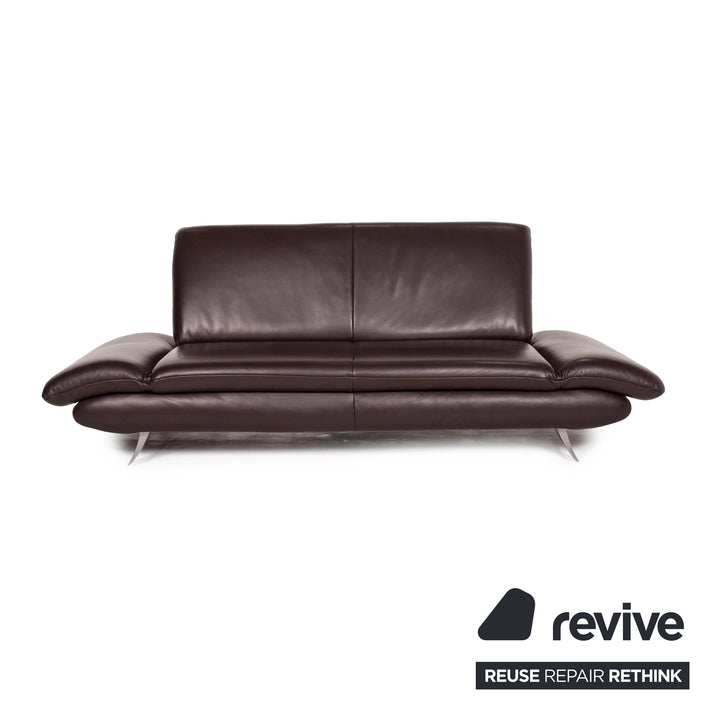 Koinor Rossini Leather Sofa Brown Dark Brown Two-seater manual function Couch