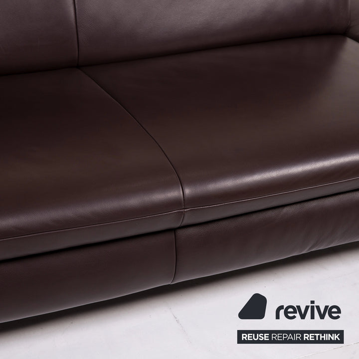 Koinor Rossini Leather Sofa Brown Dark Brown Two-seater manual function Couch