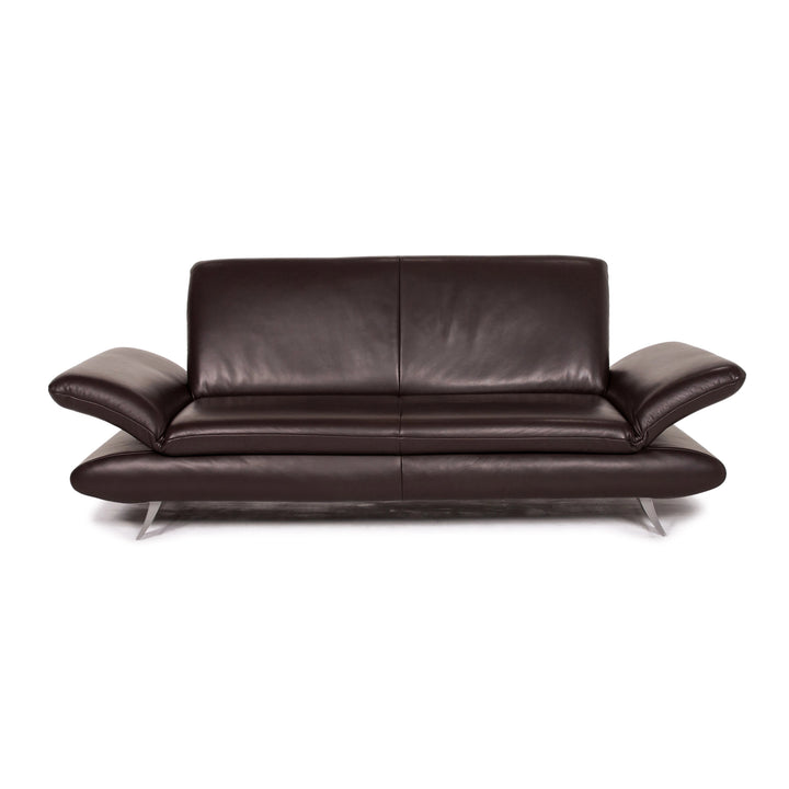 Koinor Rossini Leather Sofa Brown Dark Brown Two-seater manual function Couch