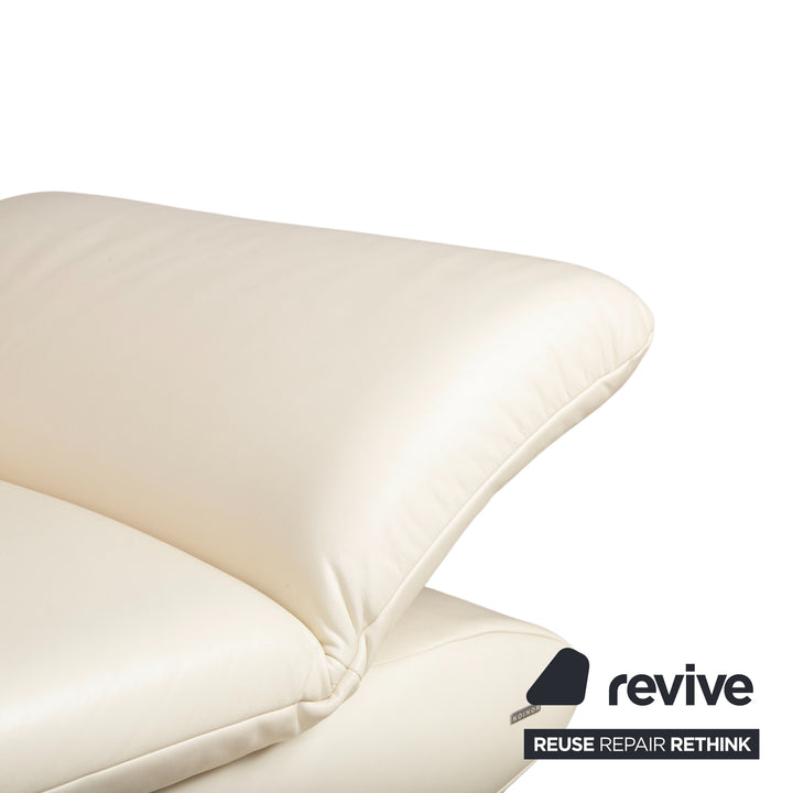 Koinor Rossini Leder Sofa Creme Weiß Zweisitzer Couch manuelle Funktion