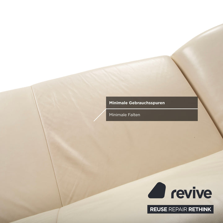 Koinor Rossini Leder Sofa Creme Weiß Zweisitzer Couch manuelle Funktion