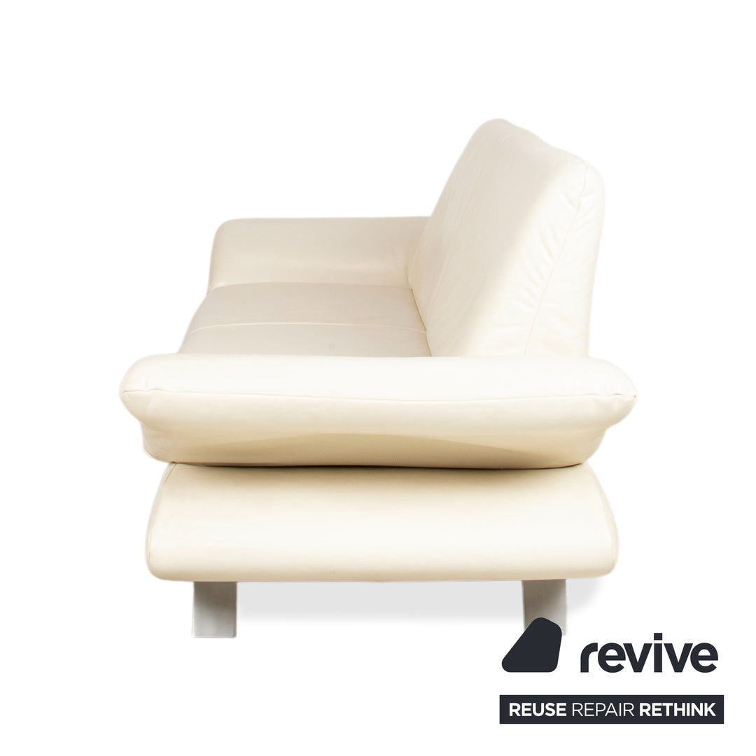 Koinor Rossini Leder Sofa Creme Weiß Zweisitzer Couch manuelle Funktion