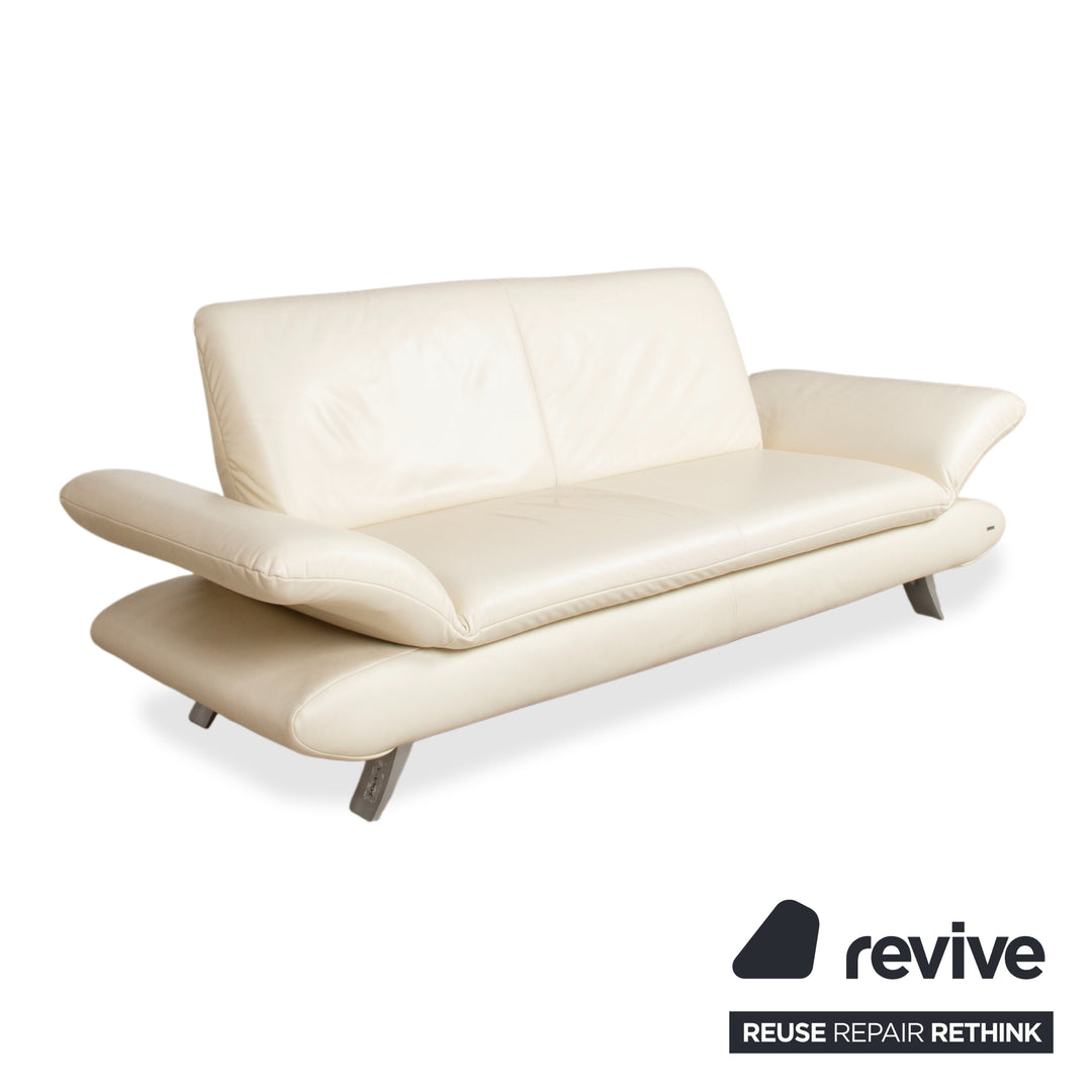 Koinor Rossini Leder Sofa Creme Weiß Zweisitzer Couch manuelle Funktion
