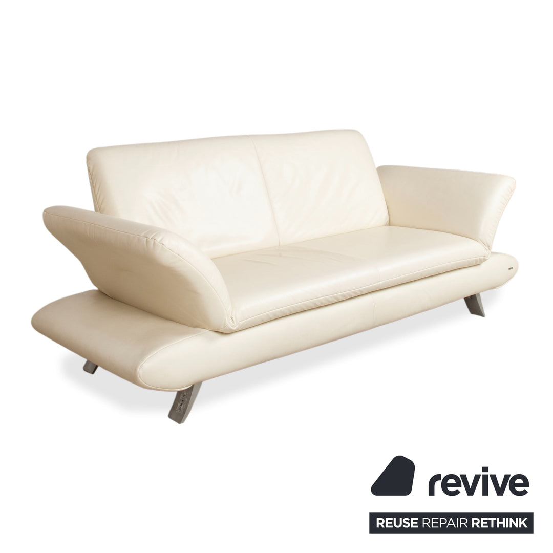 Koinor Rossini Leder Sofa Creme Weiß Zweisitzer Couch manuelle Funktion