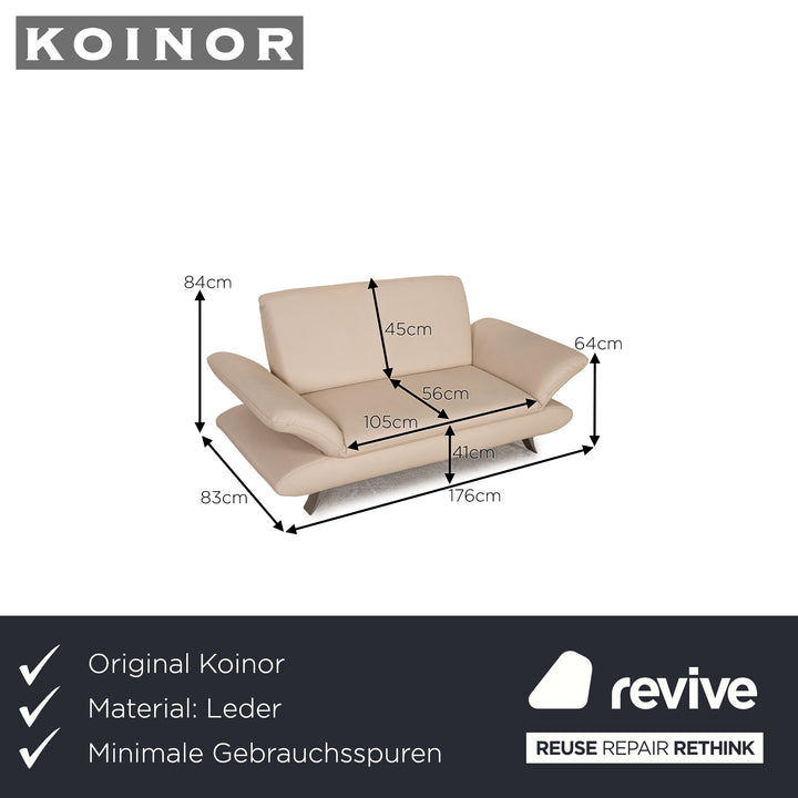 Koinor Rossini Leder Sofa Creme Zweisitzer Couch Funktion