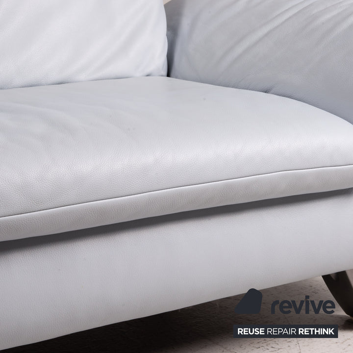Koinor Rossini Leder Sofa Eisblau Blau Dreisitzer Funktion Couch