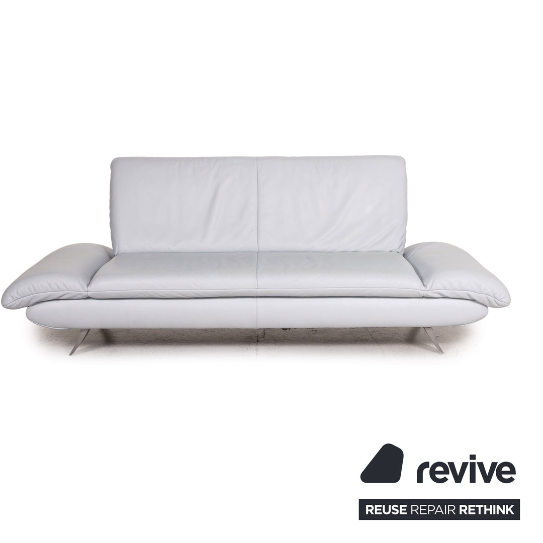 Koinor Rossini Leder Sofa Eisblau Blau Dreisitzer Funktion Couch