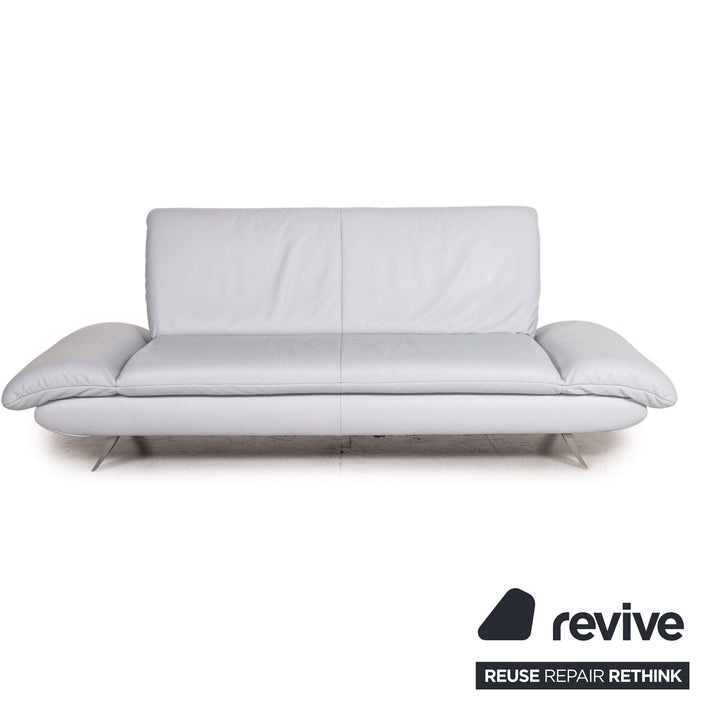 Koinor Rossini Leder Sofa Eisblau Blau Dreisitzer Funktion Couch