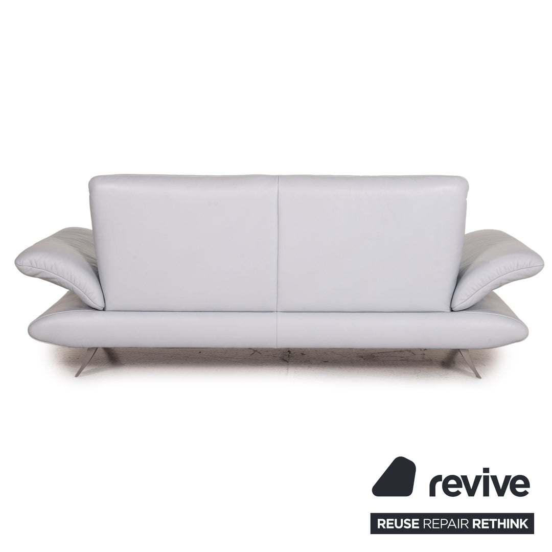 Koinor Rossini Leder Sofa Eisblau Blau Dreisitzer Funktion Couch