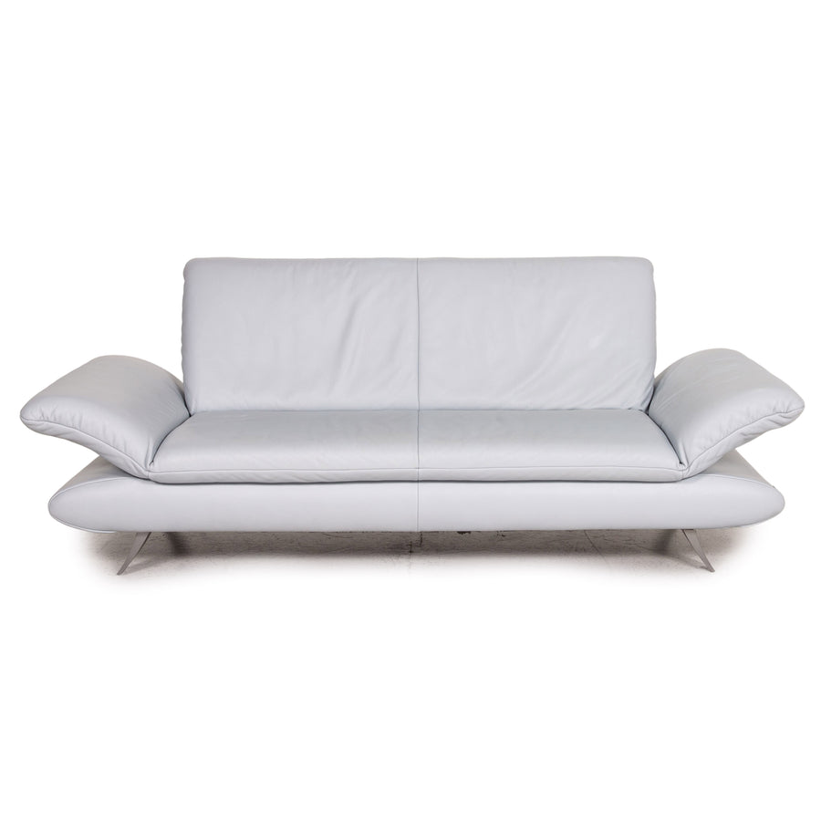 Koinor Rossini Leder Sofa Eisblau Blau Dreisitzer Funktion Couch