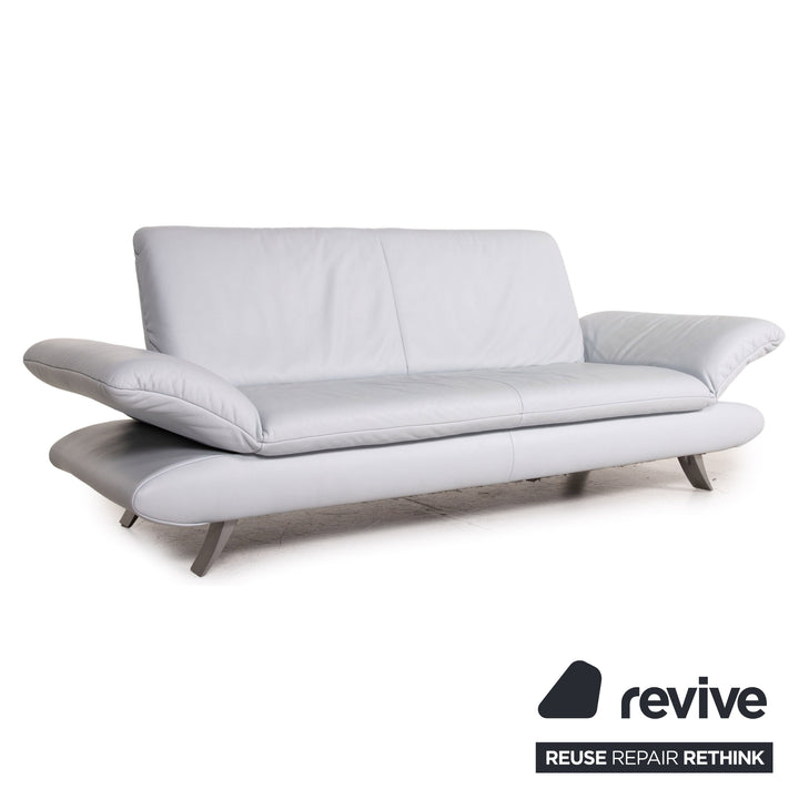 Koinor Rossini Leder Sofa Eisblau Blau Dreisitzer Funktion Couch