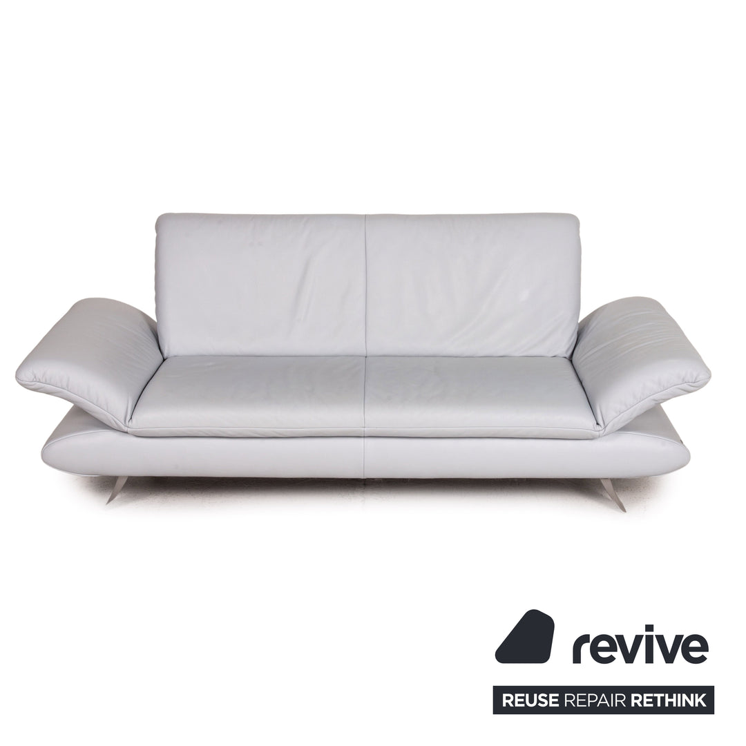 Koinor Rossini Leder Sofa Eisblau Blau Dreisitzer Funktion Couch
