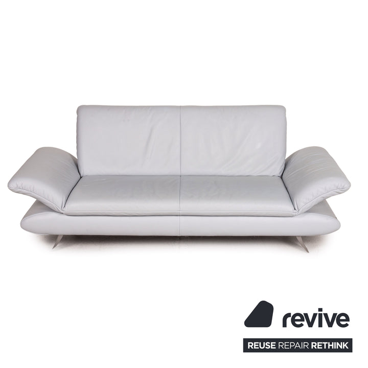 Koinor Rossini Leder Sofa Eisblau Blau Dreisitzer Funktion Couch