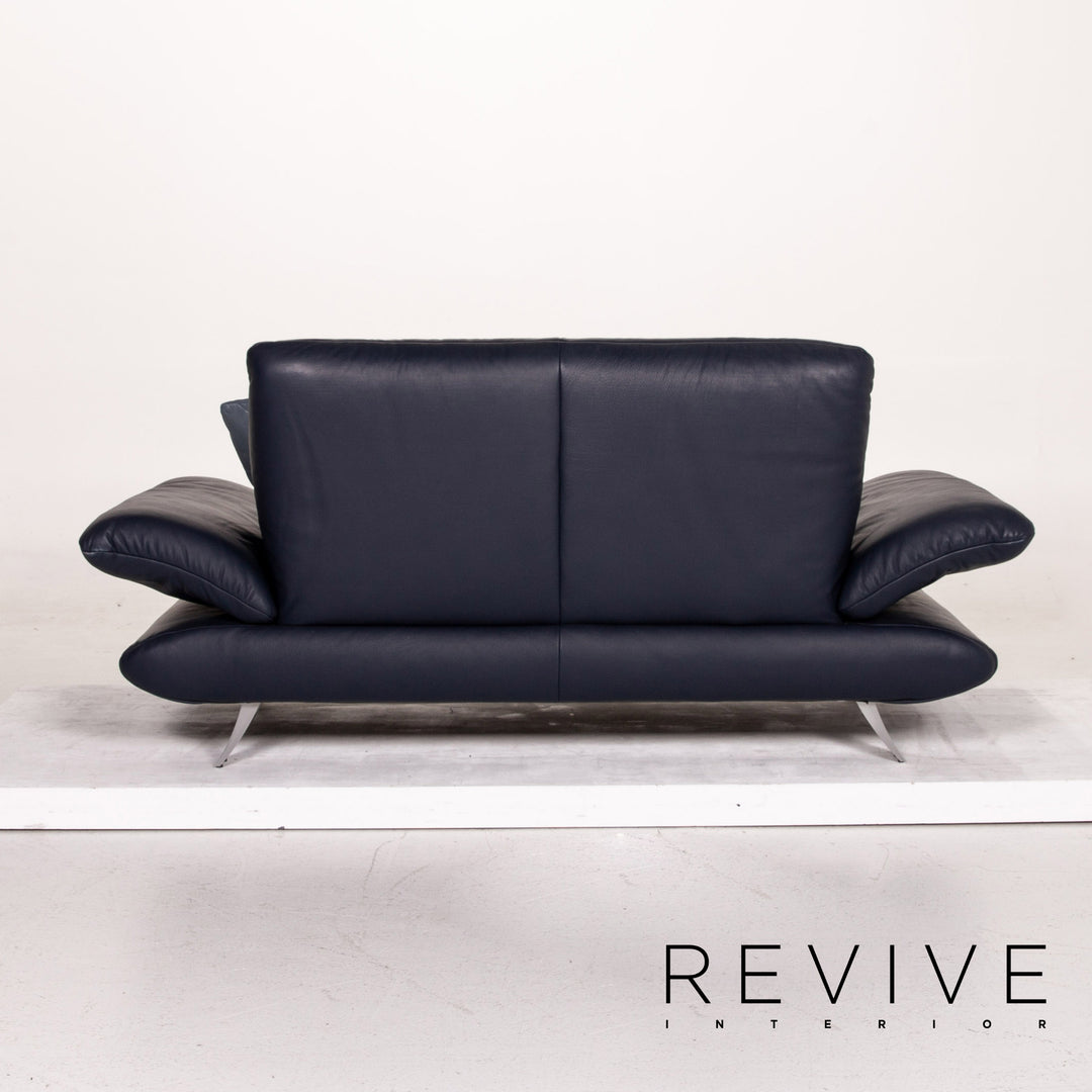 Koinor Rossini Leder Sofa Garnitur Blau Dunkelblau 1x Dreisitzer 1x Zweisitzer Funktion Couch #15190