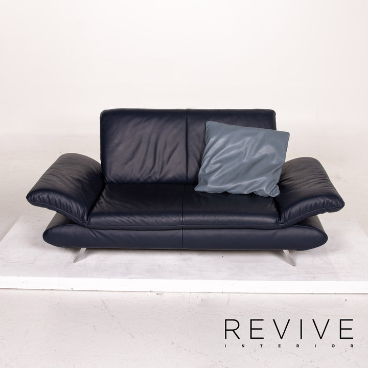 Koinor Rossini Leder Sofa Garnitur Blau Dunkelblau 1x Dreisitzer 1x Zweisitzer Funktion Couch #15190