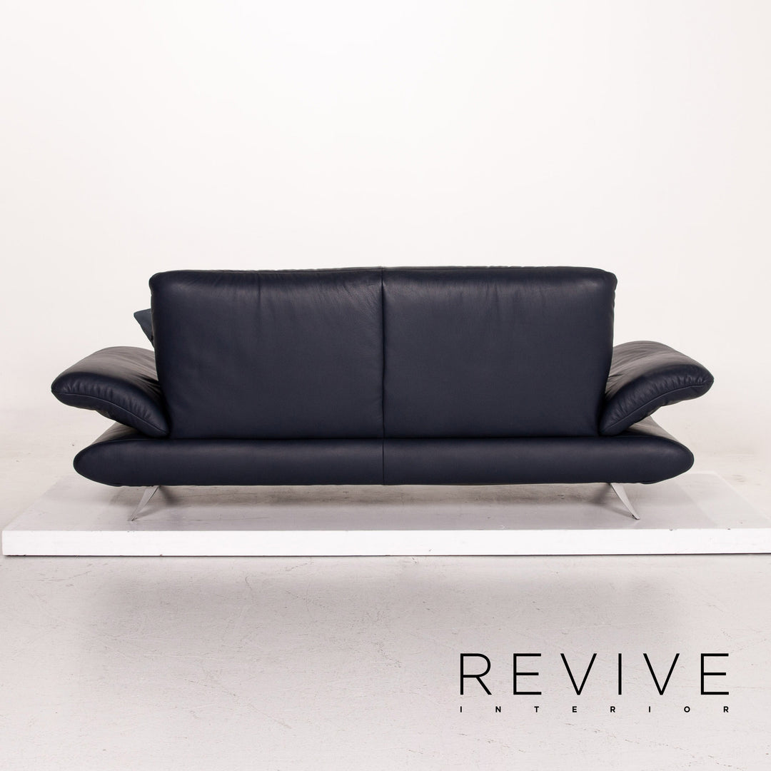 Koinor Rossini Leder Sofa Garnitur Blau Dunkelblau 1x Dreisitzer 1x Zweisitzer Funktion Couch #15190