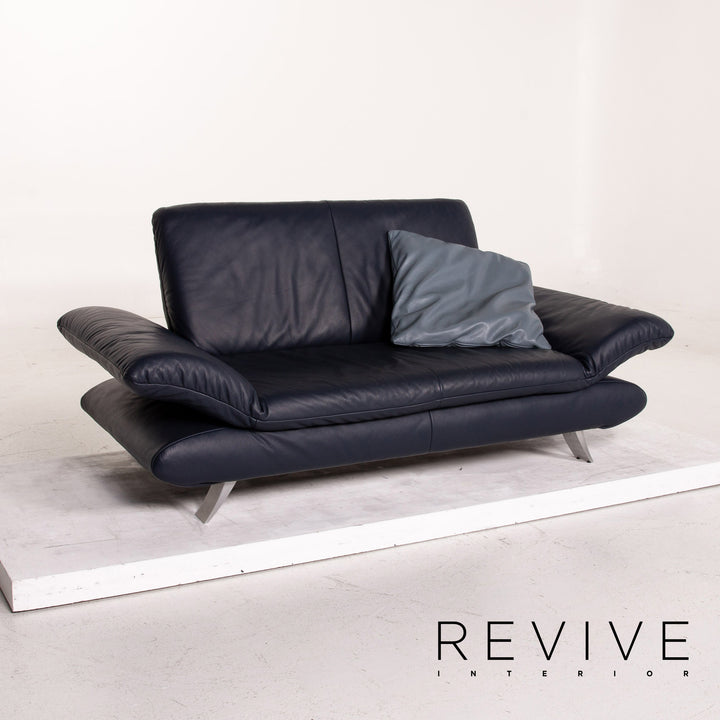 Koinor Rossini Leder Sofa Garnitur Blau Dunkelblau 1x Dreisitzer 1x Zweisitzer Funktion Couch #15190