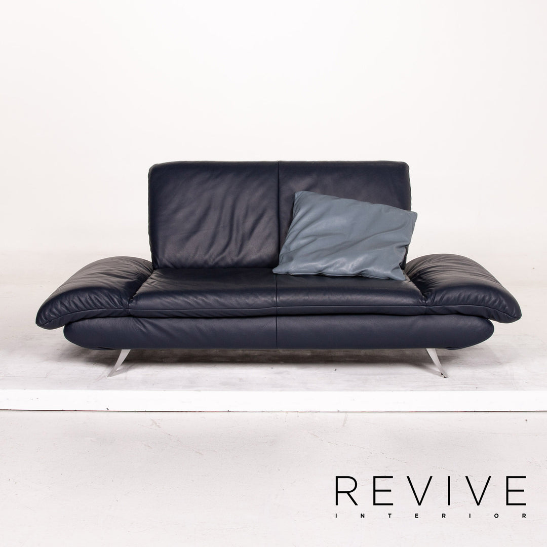 Koinor Rossini Leder Sofa Garnitur Blau Dunkelblau 1x Dreisitzer 1x Zweisitzer Funktion Couch #15190